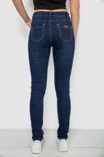 Джинси жіночі однотонні Skinny, колір синій, 63% бавовна
