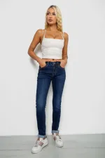 Джинси жіночі однотонні утеплені Skinny, колір синій