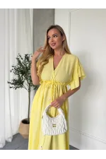 Лляна сукня з оборками