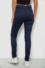 Джинси жіночі однотонні Skinny, колір синій, 98% бавовна, арт. 77-168