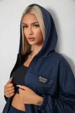 Спортивний костюм жіночий, колір темно-синій, 95% поліестер, Ambra