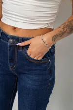 Джинси жіночі однотонні утеплені Skinny, колір синій
