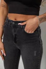 Джинси жіночі однотонні Skinny, колір сірий, 98% бавовна, Повсякденний (casual)