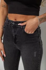 Джинси жіночі однотонні Skinny, колір сірий, 98% бавовна, арт. 24-583