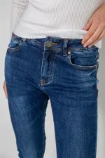 Джинси жіночі, колір синій, 90% бавовна, Повсякденний (casual)