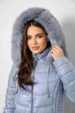 Куртка жіноча зимова коротка, колір блакитний, арт. 50-029