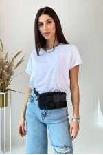 Сумка-гаманець на пояс з плетеним дизайном