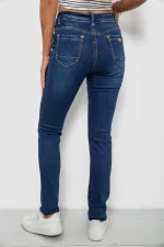 Джинси жіночі однотонні Skinny, колір синій, 70% бавовна, арт. 66-636