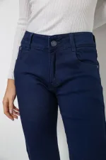 Джинси жіночі Slim Fit, колір темно-синій, 75% бавовна, арт. 46-609