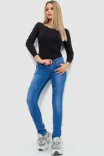Джинси жіночі, колір синій, 80% бавовна, Повсякденний (casual)