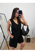 Костюм жіночий лляний з жилетом