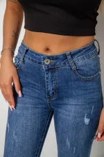 Джинси жіночі однотонні Skinny, колір синій, 62% бавовна
