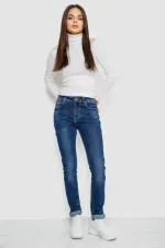 Джинси жіночі, колір синій, 90% бавовна, Повсякденний (casual)