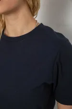 Футболка жіноча однотонна, колір темно-синій