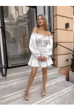 Літня сукня ліхтарик з довгими рукавами