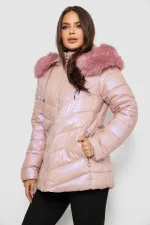 Куртка жіноча зимова коротка, колір рожевий, арт. 69-860