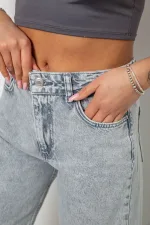 Джинси жіночі однотонні Wide leg, колір сірий