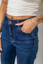 Джинси жіночі однотонні Skinny, колір синій, 98% бавовна, арт. 22-928