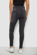 Джинси жіночі однотонні Skinny, колір сірий, 98% бавовна, Повсякденний (casual)