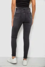 Джинси жіночі однотонні Skinny, колір сірий, 98% бавовна, арт. 24-583