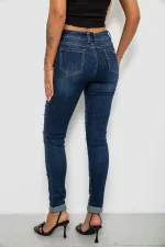 Джинси жіночі однотонні Skinny, колір синій, 95% віскоза