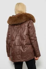 Куртка жіноча зимова коротка, колір коричневий, арт. 59-060