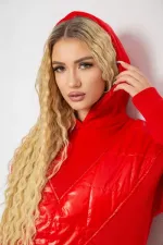Худі жіночий на флісі тринитка, колір червоний