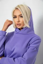 Спортивний костюм жіночий на флісі, колір бузковий, 100% поліестер