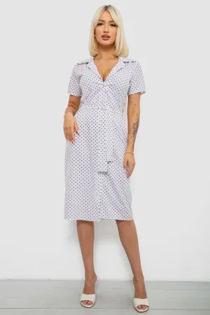 Сукня жіноча в горох софт, колір білий