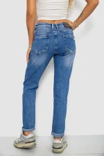 Джинси жіночі однотонні Straight fit, колір синій, арт. 24-515