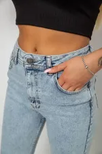 Джинси жіночі однотонні Skinny, колір блакитний