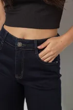 Джинси жіночі однотонні Skinny, колір синій, 75% бавовна