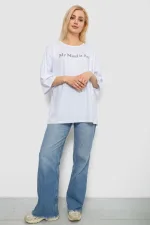 Футболка жіноча з принтом, колір білий, 90% бавовна, арт. 99-725