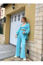 Костюм з топа, сорочки та штанів-палацо
