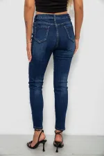 Джинси жіночі однотонні Skinny, колір синій, 82% бавовна