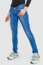 Джинси жіночі, колір синій, 80% бавовна, Повсякденний (casual)
