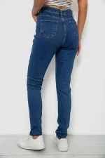 Джинси жіночі однотонні Skinny, колір синій, 98% бавовна, арт. 64-104