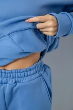 Спортивний костюм жіночий на флісі, колір блакитний, арт. 45-535