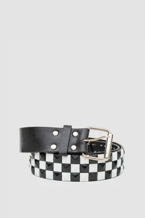 Ремінь жіночий двокольоровий, колір чорно-білий
