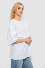 Футболка жіноча однотонна, колір білий, 90% бавовна, арт. 445d86