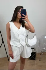 Костюм жіночий лляний з жилетом