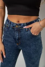 Джинси жіночі однотонні Skinny, колір синій, 98% бавовна, арт. 78-040
